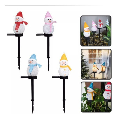 Novo Boneco Neve De Natal Com Luzes Solares, Jardim Externo - Imagem 2