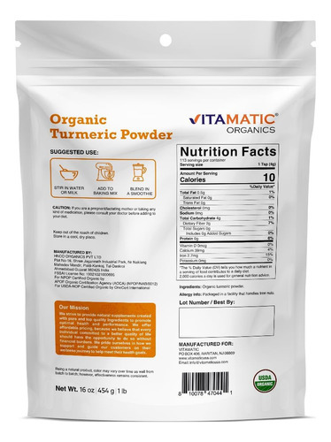 Açafrão Orgânico Certificado Por Certificado Vitamático, 1 L - Imagem 3