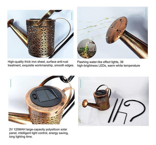 Para A . Luz De Jardim Solar Conduzida Com Regador De Fio - Imagem 8