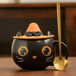 Presentes De Halloween Pretos Copo De Gato Preto Com Boné De