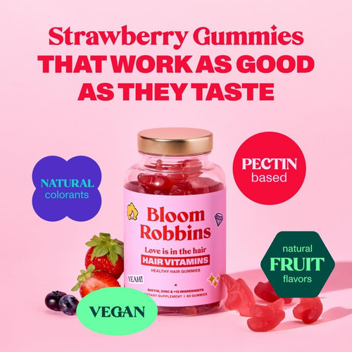 Bloom Robbins 60 Gomas De Cabelo Para Vitaminas De Crescimen - Imagem 8