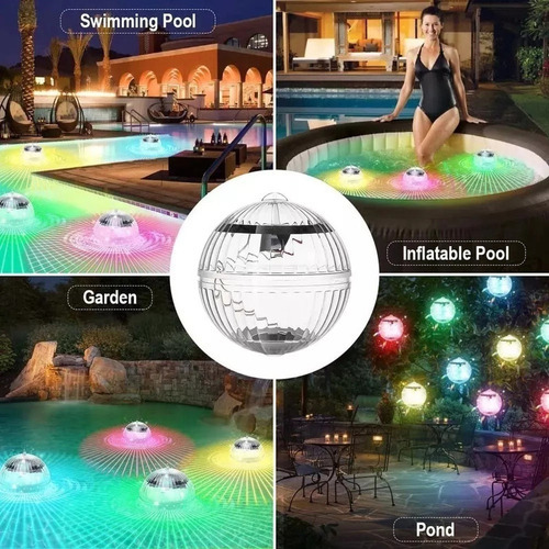 4pcs Rgb Mudança De Cor Flutuante Solar Piscina Luzes - Imagem 7