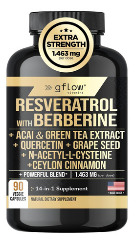 Suplemento De Resveratrol De Vitaminas Gflow - 6000mg De For