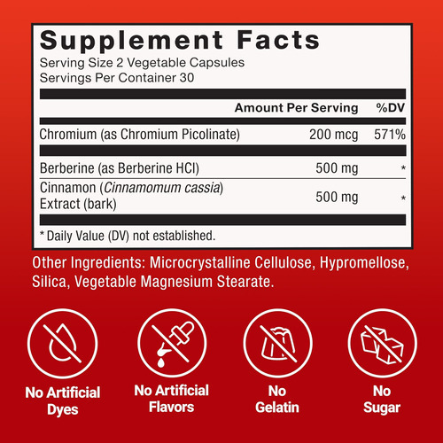 Suplemento Force Factor Ultra Berberine, Contém Cromo Para A - Imagem 6