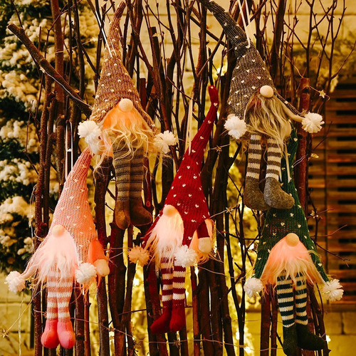 3x Gnomos Navideños Con Luz Led, Decoração De Mesa Navidad - Imagem 5
