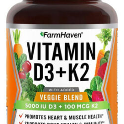Cápsulas De Vitamina D3 K2 Farmhaven - 5000 Ui D3 E 100 Mcg
