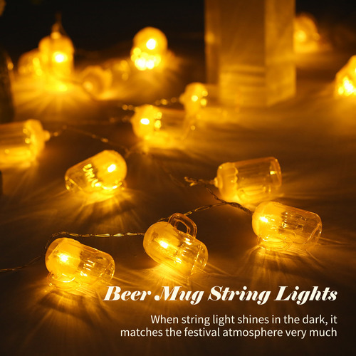Caneca De Cerveja De 6,5 Pés E 10 Led String Lights Decoive - Imagem 3