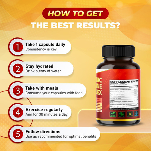 Suplemento Vegatot Glucosavior Berberine 12.900 Mg Com Canel - Imagem 5