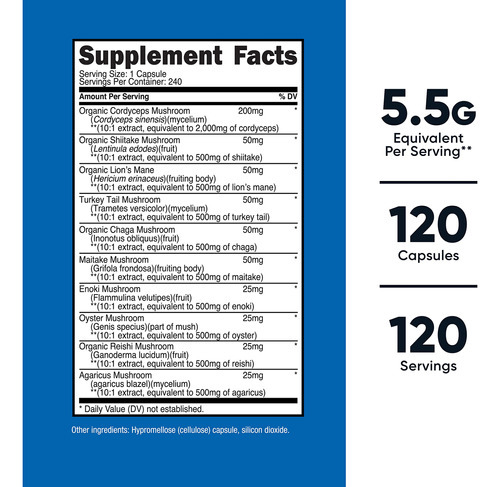 Suplemento Nutricost Mushroom Complex 120 Cápsulas - Imagem 2