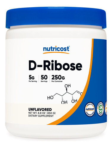 Suplemento Nutricost D-ribose Em Pó 250g 100% Puro