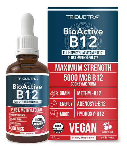 Vitamina B-12 Marca Triquetra, 5000 Mcg, 1 Onça