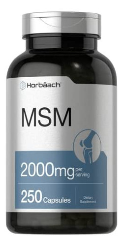 Cápsulas De Suplemento De Msm | 2000mg | Contagem 250 | Fór