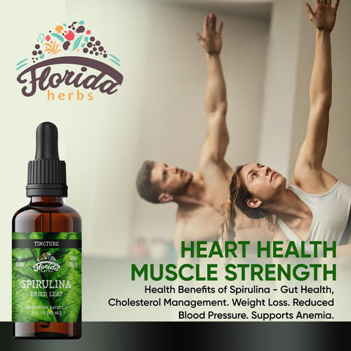 Florida Herbs Tintura De Spirulina, Extrato Orgânico De Spir - Imagem 2