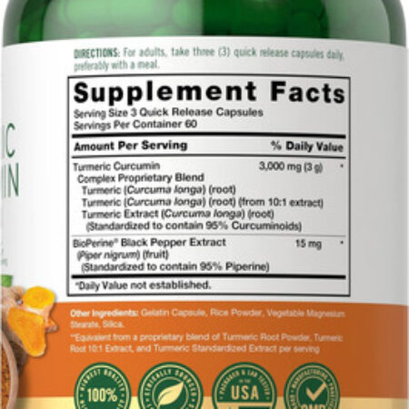 Suplemento De Curcumina E Cúrcuma Carlyle | 3000mg 180 Cápsu - Imagem 2