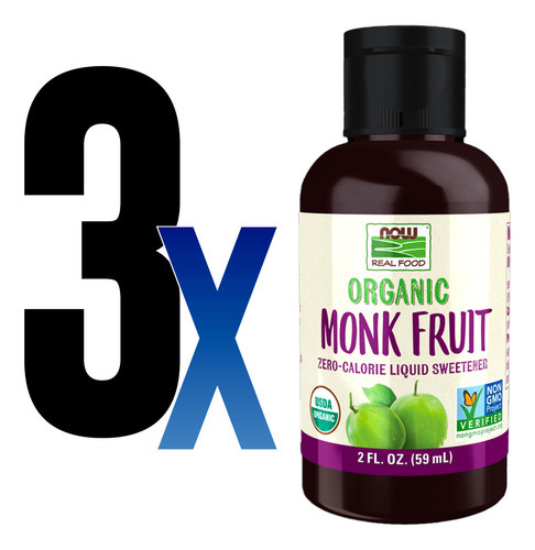 Fruta Dos Monges Now Foods Adoçante Líquido 59ml 3un - Imagem 2