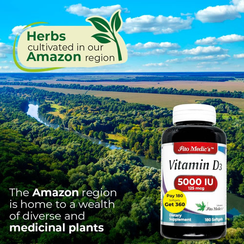 Fito Medics Lab - Vitamina D - 5000 Ui De - Vitamina D3-360 - Imagem 3
