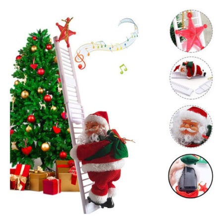 Papai Noel Elétrico Subindo Escadas Ao Som Da Música - Imagem 9