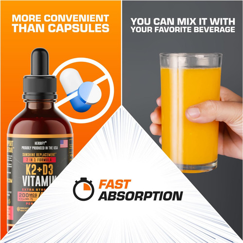 Gotas De Vitamina D3 K2 - Vitaminas Líquidas Para Mulheres, - Imagem 2