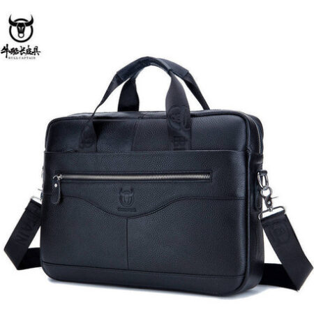 Bolsa Tiracolo Masculina De Couro Para Laptop Bullcaptain - Imagem 11