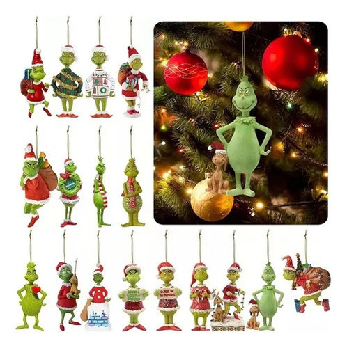 Novas 18 Peças De Figuras Decorativas De Grinch, Decoração - Imagem 6