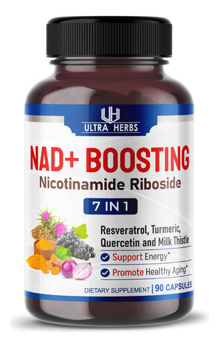 Suplemento Ultra Herbs Nad+ 14.300 Mg Com Ribosídeo De Nicot