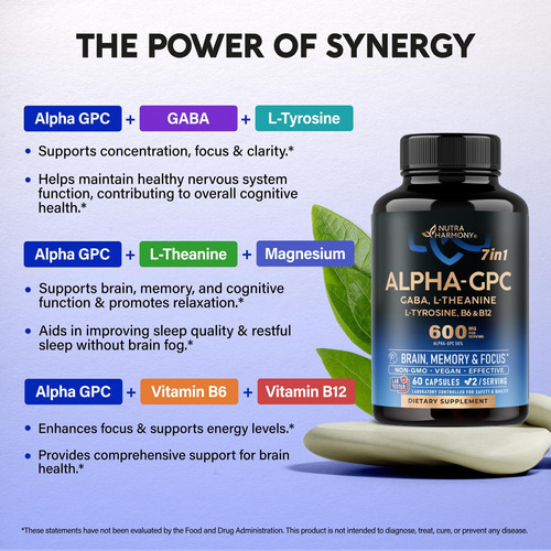 Alpha Gpc 600 Mg - Suplemento Alpha-gpc Para Foco, Memória E - Imagem 4