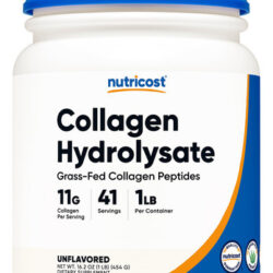 Colágeno Em Pó Nutricost Grass-fed 454g (1 Lb) Sem Sabor
