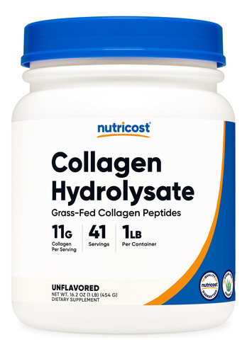 Colágeno Em Pó Nutricost Grass-fed 454g (1 Lb) Sem Sabor