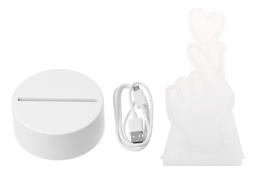 Usb Novidade 7 Cores Mudando Dedo Coração Led Night Light 3