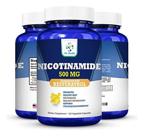 Nicotinamida 500mg Enhanced W. Resveratrol 100mg 120 Cápsula - Imagem 2