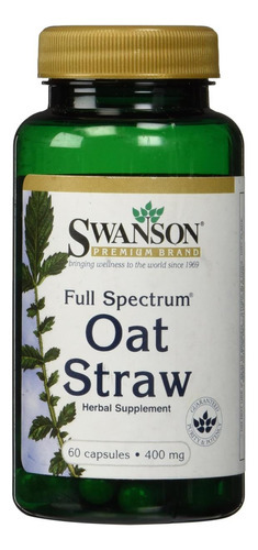 Swanson Full Spectrum Oat Straw 400 Miligrams 60 Cápsulas