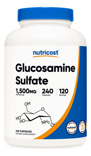 Suplemento Nutricost Sulfato De Glucosamina 750 Mg 240 Cápsu