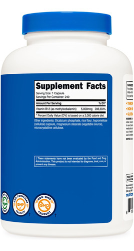 Suplemento Nutricost Vitamina B12 Metilcobalamina 5000mcg 24 - Imagem 5