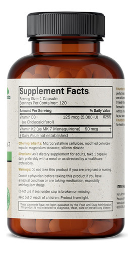 Suplemento De Vitamina K2 (mk7) Da Futurebiotics Com D3 120 - Imagem 2