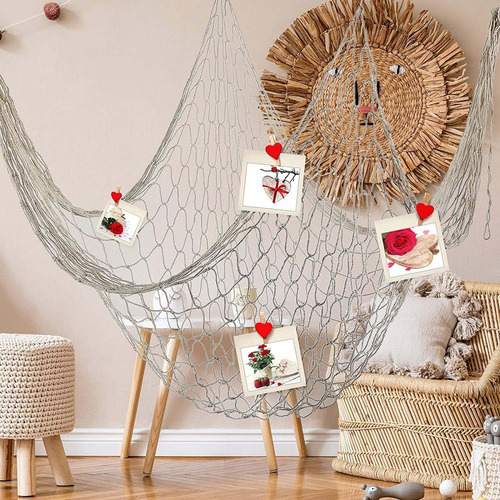 Rede De Pesca Decorativa Pendurada Arrastão Decorações Festa - Imagem 7