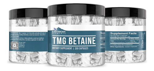 Earthborn Elements Tmg Betaína Trimetilglicina Anidra 200 Cá