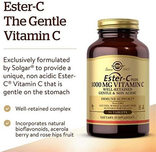 Vitamina C Solgar Ester-c 1000mg 90 Comprimidos - Imagem 3