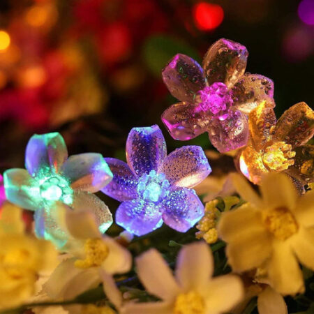 5m Luzes Natal Ao Ar Livre Luz Solar Da Corda Da Flor 20led- - Imagem 5