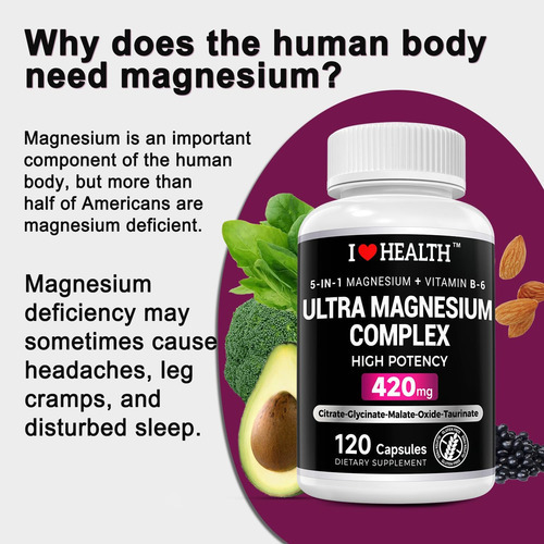 Suplemento De Complexo De Magnésio 420 Mg - 30 Mg De Vitamin - Imagem 7