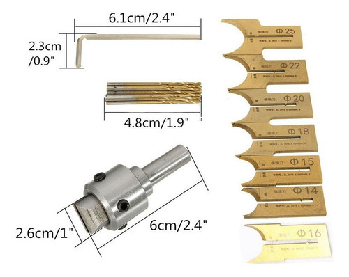 Cortador De Broca Para Carpintaria Com Contas Manuais, 16p - Imagem 3