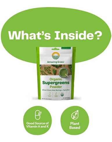 Incrível Grass Super Greens Booster: Mistura De Smoothie De - Imagem 5