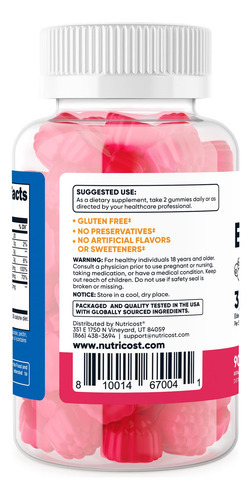 Suplemento De Gomas De Sabugueiro Nutricost Com Vitamina C E - Imagem 4