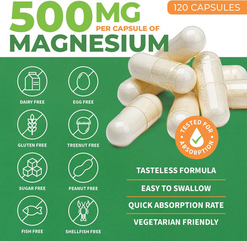 Complexo De Magnésio Forestleaf 500 Mg - Cápsulas De Magnési - Imagem 2