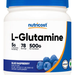 Suplemento Nutricost L-glutamina Em Pó 500g De Framboesa Azu