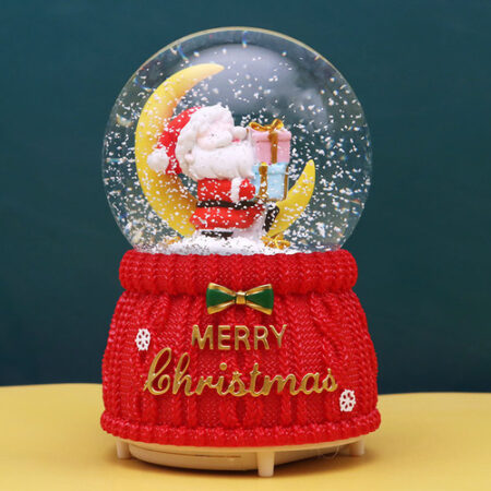 Bola Cristal De Natal Musical Floco Neve Lâmpada Giratória - Imagem 4
