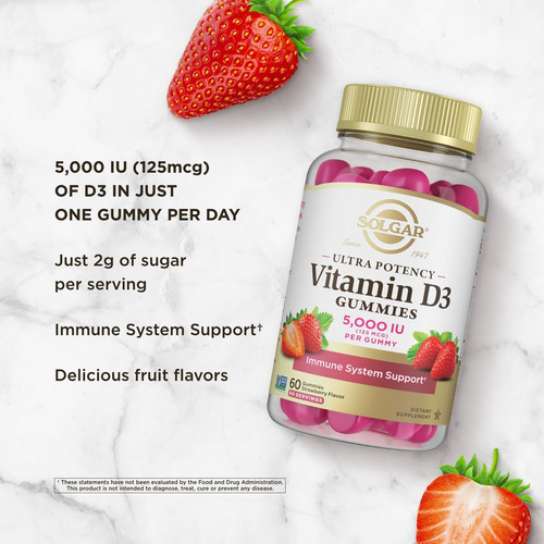 Gomas Solgar De Vitamina D3 Para Adultos 5.000 Ui De Suporte - Imagem 5