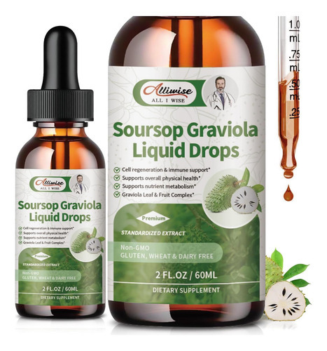 Alliwise Soursop Graviola Extrato De Folha De Queda De Líqui