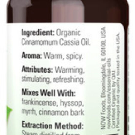 Óleo Canela Cássia Now Foods 30ml Orgânico Importado 5un - Imagem 3