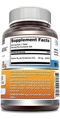 Fórmulas Incríveis Suplemento Vitamina B6 Piridoxina 50mg 25 - Imagem 3