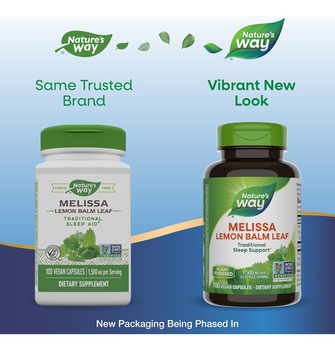 Natures Way Premium Herbal Melissa Lemon Balm Leaf, 1.500 M - Imagem 2